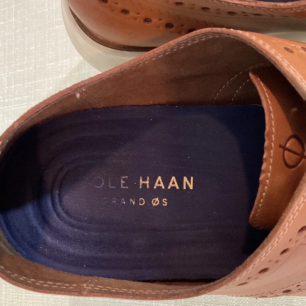 Cole Haan Grand.OS British Tan Leather Wingtip Oxford Shoe Sneaker C31532 Sz 13M